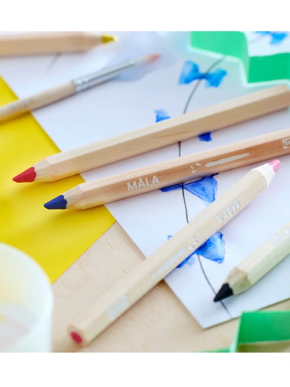 Watercolor Pencil Set with Natural Wood Barrels - Multi Color